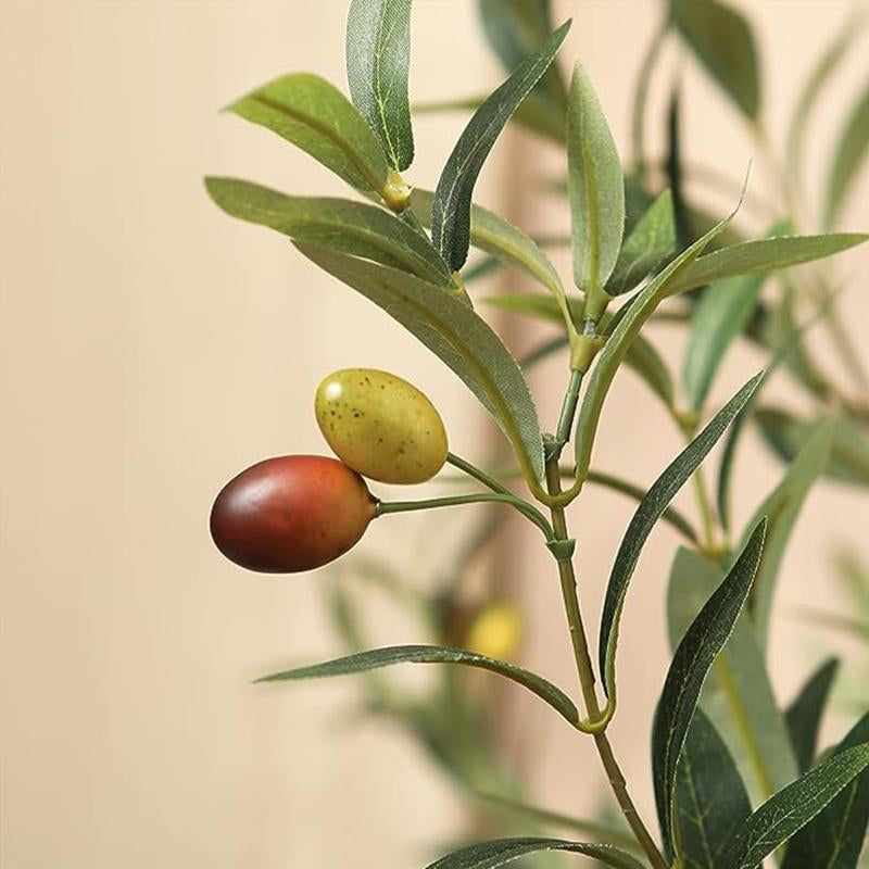 Olive Tree 6FT Tall Faux Silk Plant for Home Office Decor Indoor Fake Potted Tree with Wood Branches and Fruits