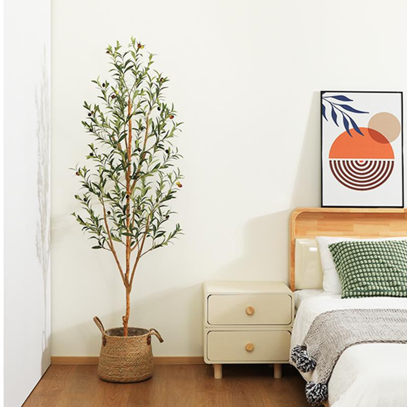 Olive Tree 6FT Tall Faux Silk Plant for Home Office Decor Indoor Fake Potted Tree with Wood Branches and Fruits