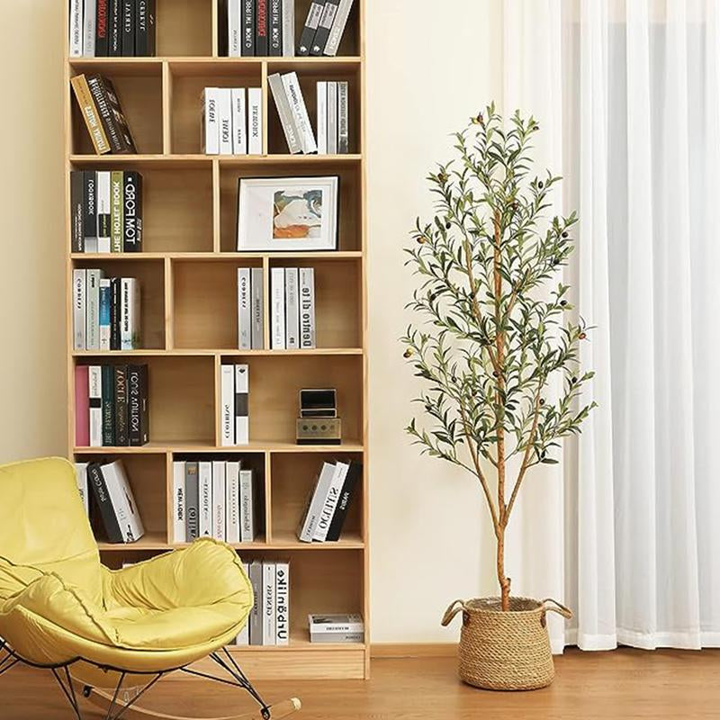 Olive Tree 6FT Tall Faux Silk Plant for Home Office Decor Indoor Fake Potted Tree with Wood Branches and Fruits