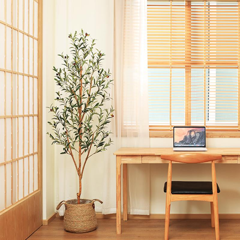 Olive Tree 6FT Tall Faux Silk Plant for Home Office Decor Indoor Fake Potted Tree with Wood Branches and Fruits