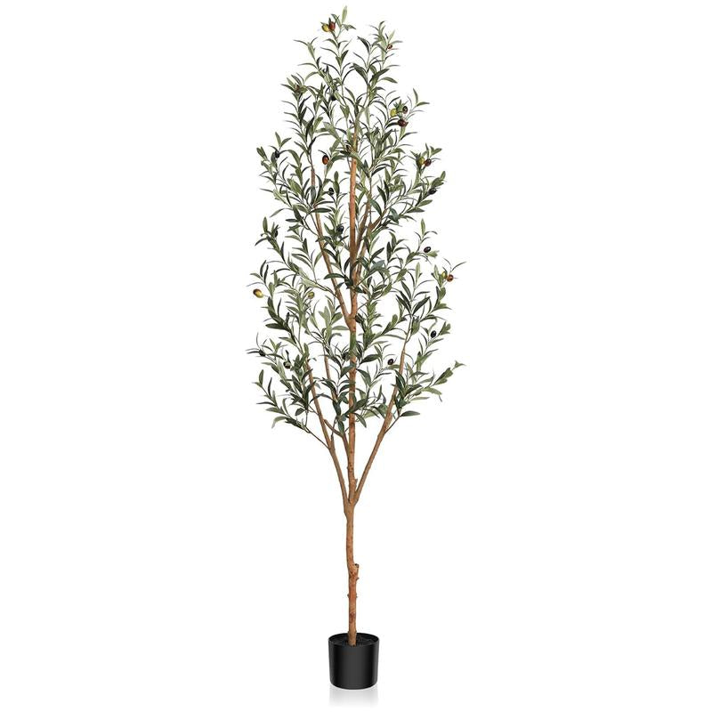Olive Tree 6FT Tall Faux Silk Plant for Home Office Decor Indoor Fake Potted Tree with Wood Branches and Fruits