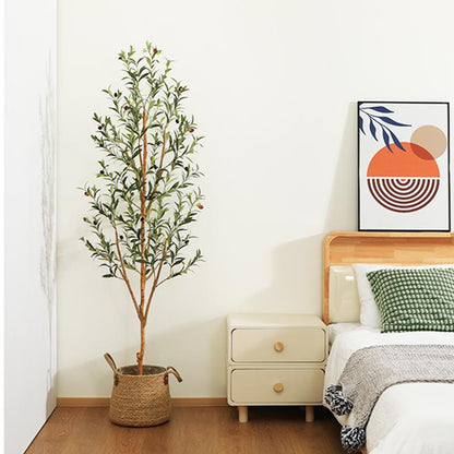 Olive Tree 6FT Tall Faux Silk Plant for Home Office Decor Indoor Fake Potted Tree with Wood Branches and Fruits