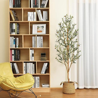 Olive Tree 6FT Tall Faux Silk Plant for Home Office Decor Indoor Fake Potted Tree with Wood Branches and Fruits